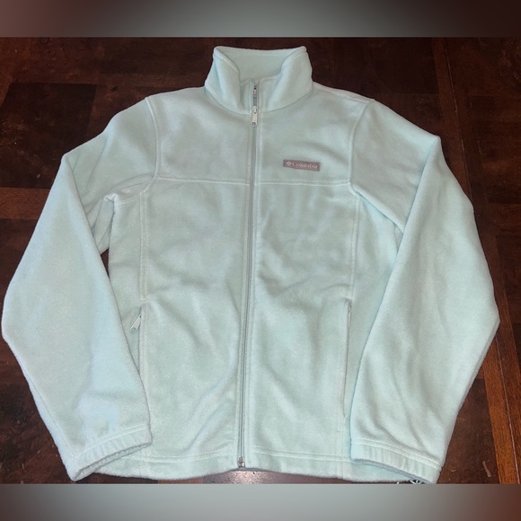 Columbia Benton Springs Full Zip Fleece Jacket Women’s XS Mint Blue Small Spot - Picture 4 of 12